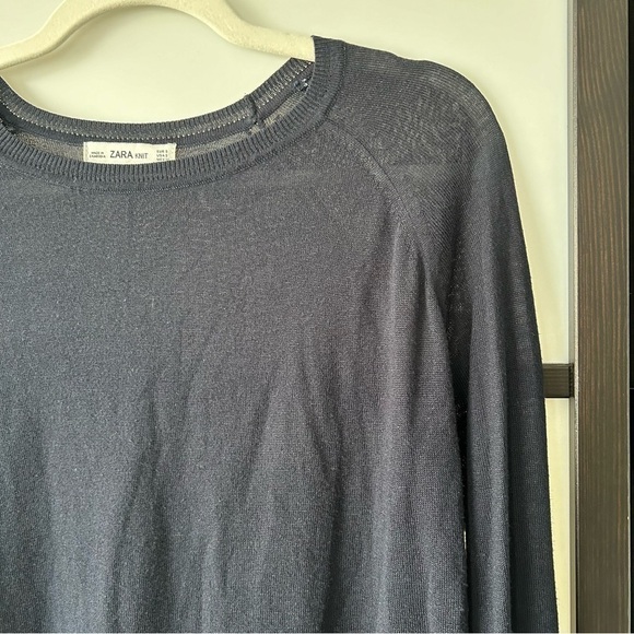 [XS/S] Zara Knit Women’s Lightweight Super Soft Black Long Sleeve Sweater - Picture 4 of 9
